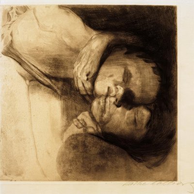 死、妻と子 作： Käthe Kollwitz
