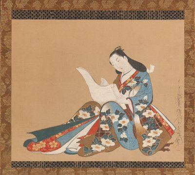 手紙を書く宮廷女官 , 1715年頃 作： Kaigetsudō Doshin
