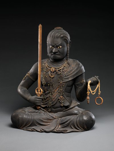 不動明王 13世紀初頭 漆と金と水晶の組み合わせ 作： Kaikei Kaikei