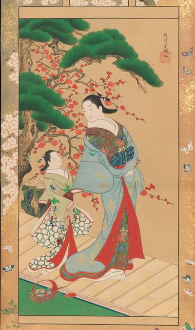 早春の宮廷女官と侍女 18世紀初頭 作： Kakondo