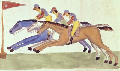 1830年頃のベンガルの競馬 作： Kalighat School