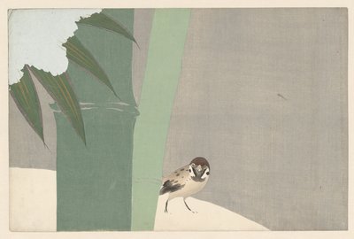雪の中の竹、1909年（版画） 作： Kamisaka Sekka