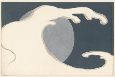 ビッグウェーブ、1909年（版画） 作： Kamisaka Sekka