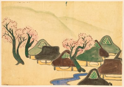 百世草（ももよぐさ）：春の農村（はるでんか） 作： Kamisaka Sekka
