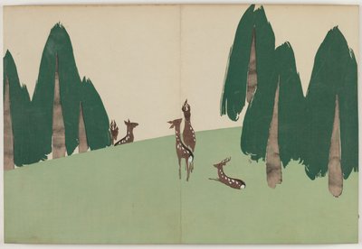百世草（ももよぐさ）：春日平野（春日野） 作： Kamisaka Sekka