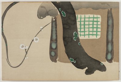 百世草（ももよぐさ）：軒先の梅（のきばのうめ） 作： Kamisaka Sekka