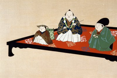 室内にいる日本人家族 作： Kamisaka Sekka