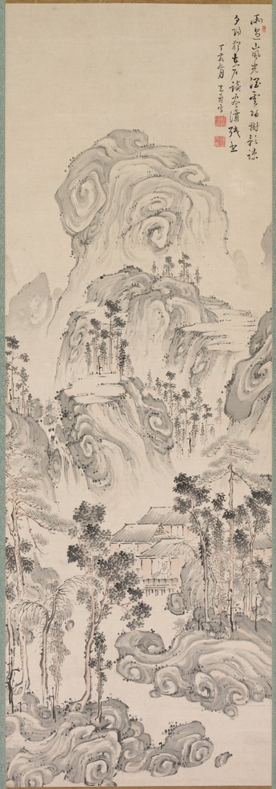 風景、1767年。 作： Kan Tenju