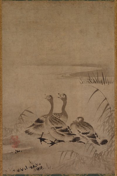 ワイルド ガチョウ、1500 年代初頭。 作： Kano Chokichi