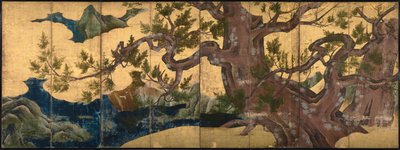 サイプレスツリーエイトフォールドスクリーン、1590 作： Kano Eitoku