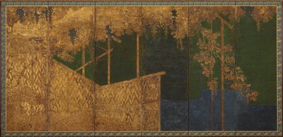 竹棚に実る葡萄の木 桃山時代・16世紀後半 作： Kano Eitoku