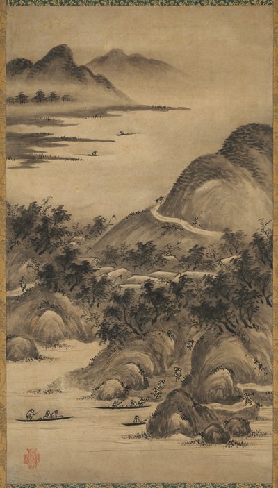1500年代中期から後期の季節的な風景。 作： Kano Hideyori