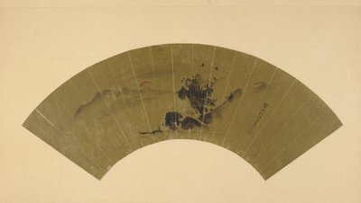 川と赤い太陽、江戸時代、19世紀初頭。 作： Kano Isen