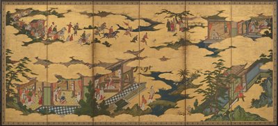 明黄帝と楊貴妃の生涯の情景（F1901.21との対の一つ） 作： Kano Mitsunobu