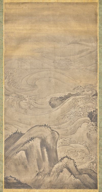 岩と波 作： Kano Motonobu