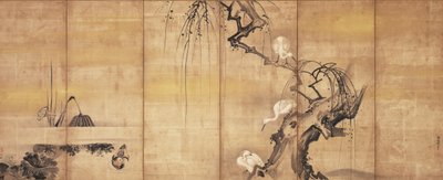 鳥の風景、17世紀前半 作： Kano Naonobu