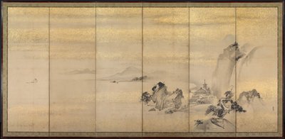 夏と冬の風景、1600年代。 作： Kano Naonobu