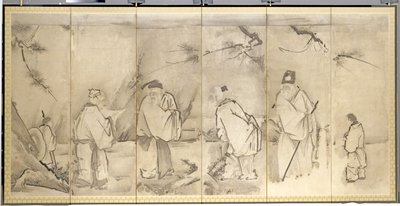 シャン山の 4 人の長老、1600 年代。 作： Kanō Tan’yū