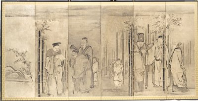 竹林の七賢者、1600年代。 作： Kanō Tan’yū