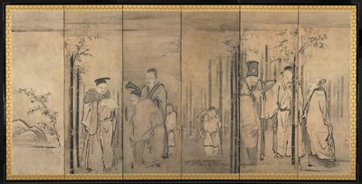 竹林の七賢、商山の四長老、1600年代。 作： Kanō Tan’yū