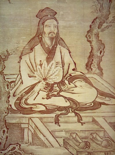 孔子（紙にインク 作： Kano Tanyu