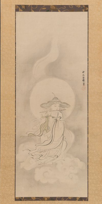 笛を吹く地蔵菩薩、17世紀半ば。 作： Kanō Tan’yū