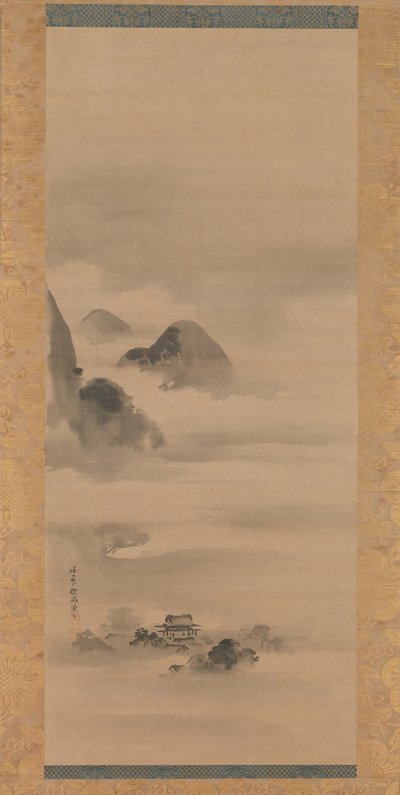 1662年以降の月光の風景。 作： Kanō Tan’yū