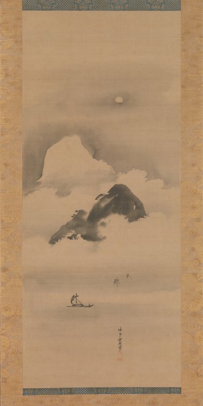 1662年以降の月光の風景。 作： Kanō Tan’yū