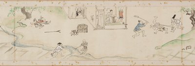 地蔵菩薩による奇蹟 絵巻の一節写本、江戸時代、1627年。 作： Kanō Tan’yū