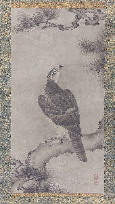 Pine Shoo zuのホーク、16世紀。 作： Kano Yukinobu