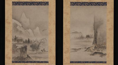 暁・湘江八景より二景 16世紀初頭 作： Kantei
