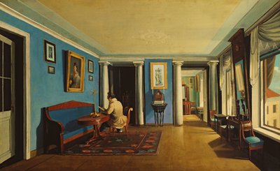 部屋で。中二階に柱のあるリビングルーム 作： Kapiton Zelentsov