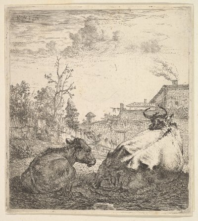 牛と子牛」 17世紀 作： Karel Du Jardin