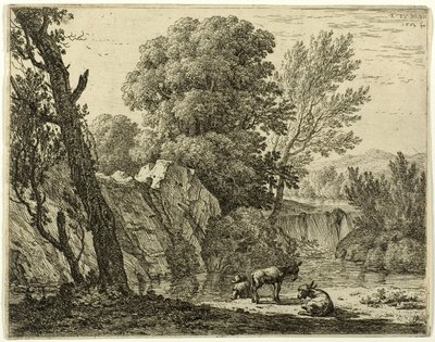 2頭のロバを連れたパッカー 作： Karel Dujardin