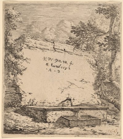噴水のあるタイトルページ 作： Karel Dujardin