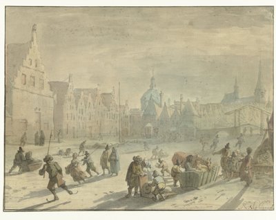 アイスクリームのエンターテイメントでライデンの水を飲む 作： Karel Slabbaert