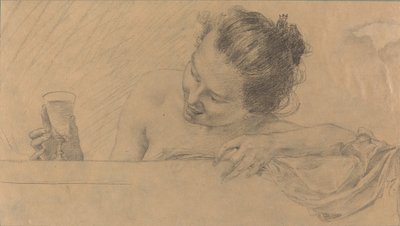 グラスワインを持って風呂に入る女性 作： Karel Vitezslav Masek