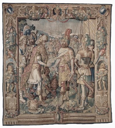 アントニー、パルティア人に対するローマの唯一の勝利；タペストリー 作： Karel van II Mander