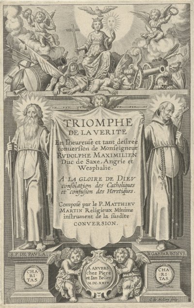 タイトル ページ: Triomphe de la Verite、1624 年 作： Karel van Mallery