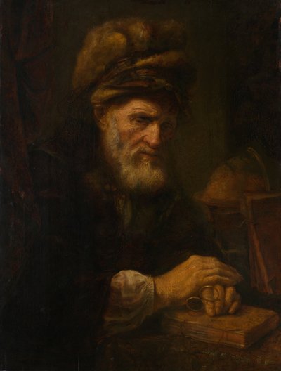 毛皮の帽子をかぶった老人 作： Karel van der Pluym