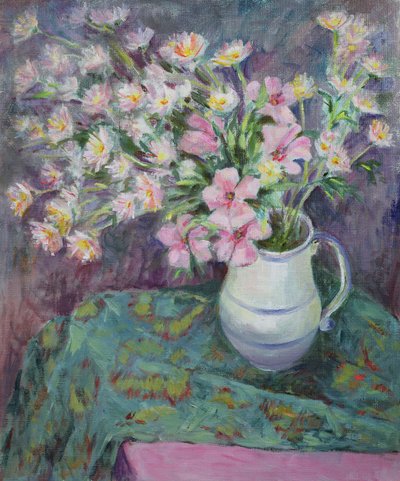 水差しのピンクの花 作： Karen Armitage