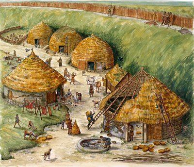 デーンベリー ヒル フォート、ハンプシャー、紀元前 2 世紀 作： Karen Guffogg