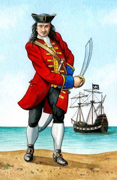 ジョンカリコジャックラッカム、1680〜1720年、イギリス海賊船長。 作： Karen Humpage