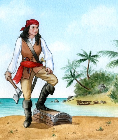 メアリーリード、1690〜1720年、イギリス海賊団 作： Karen Humpage