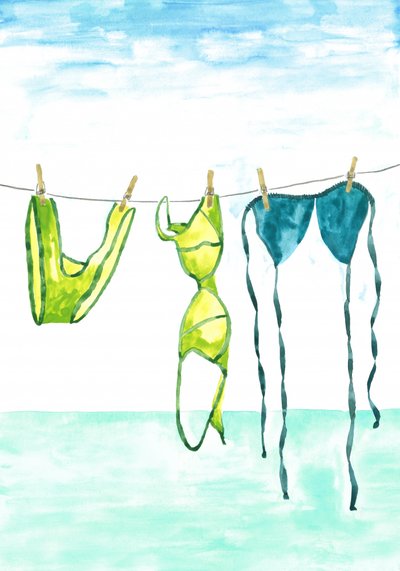 夏用水着を干す 作： 