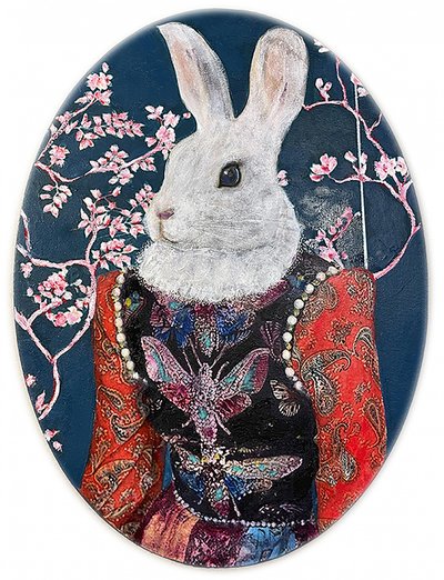 遊び心あふれるウサギの肖像画 作： Karenina Fabrizzi
