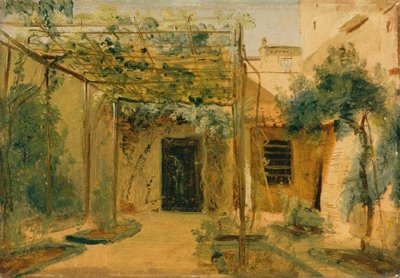 彫刻家ルドルフ・シャドーのアトリエ 1828-29年頃 油彩・板紙 作： Karl Blechen