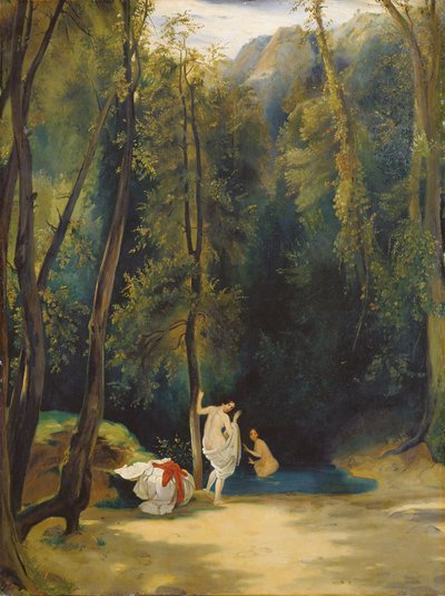 テルニの公園で水浴する女性たち 1828-29年頃 油彩・カンヴァス 作： Karl Blechen