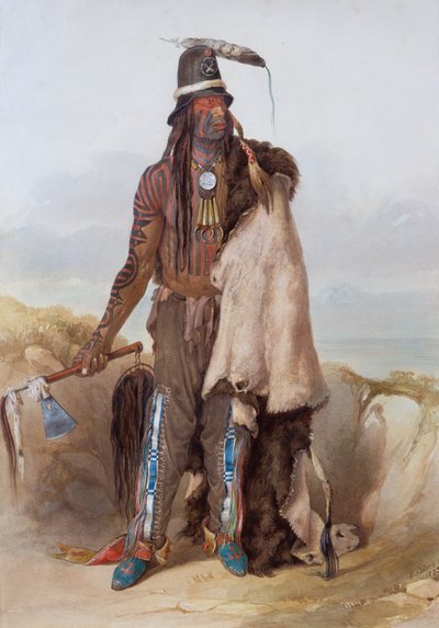 ミナタルの酋長、アブディ・ヒディッシュ 作： Karl Bodmer