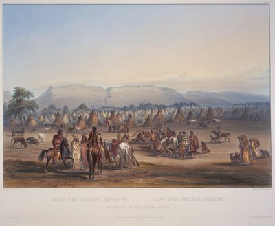 ピーカン・インディアンの野営地 作： Karl Bodmer